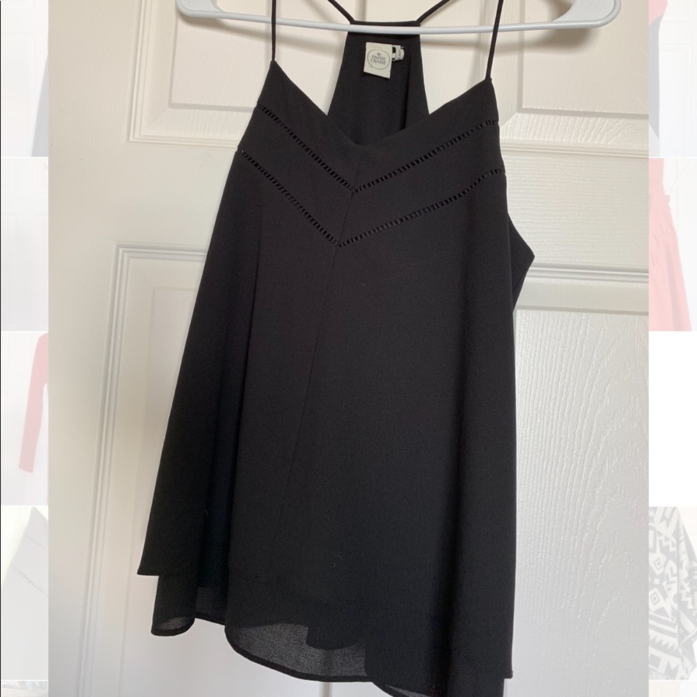 Black Chiffon Spaghetti Top